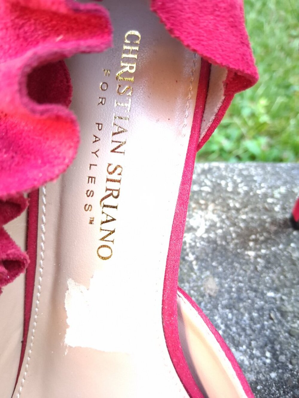 Red Suede Shoes 7.5 Ruffle (Christian Siriano for payless) - Picture 7 of 8